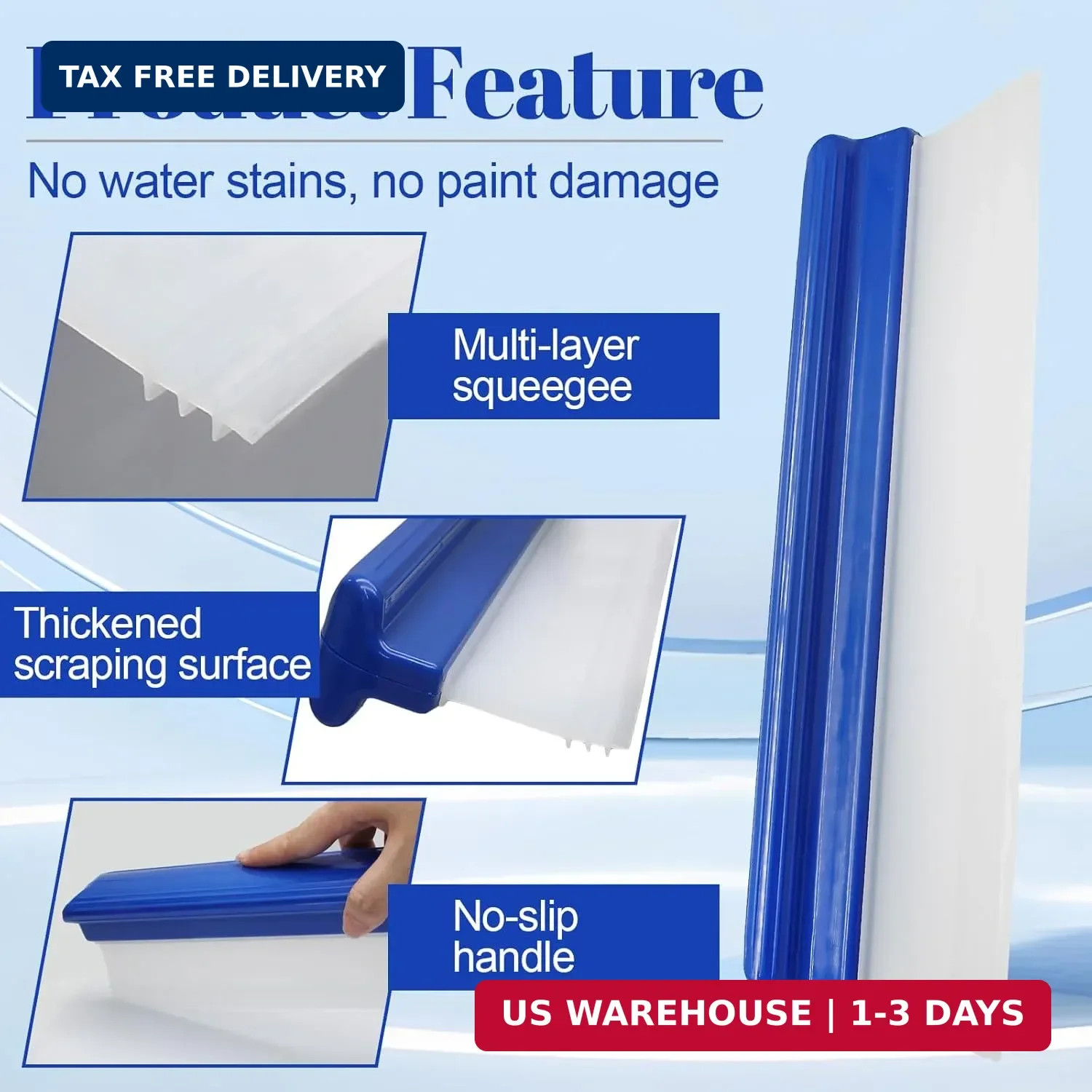 Uenhoy 2 Pack Car Squeegee 12 Inches, Flexible Car Water Scraper Automotive Wipe