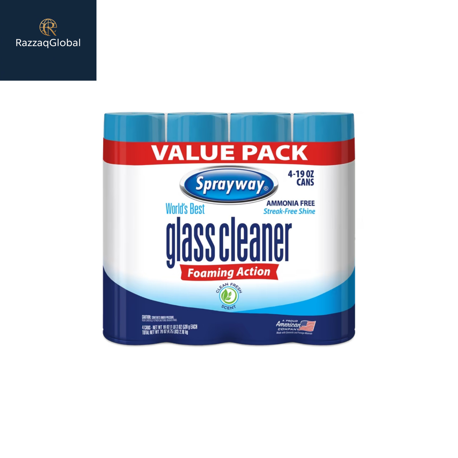 Sprayway Glass Cleaner Foaming Aerosol Spray 19oz 4-Pack Ammonia-Free ✨