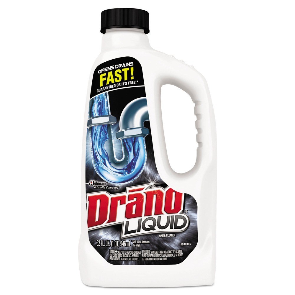 Drano 335712 32 oz Safety Cap Bottle Liquid Drain Cleaner (12/CT) New