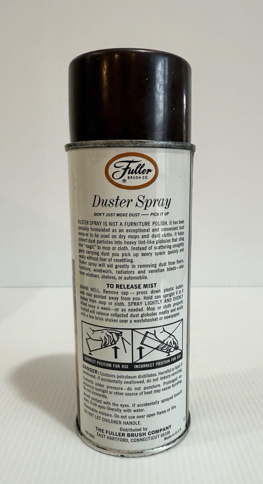 VTG Fuller Brush Company DUSTER SPRAY Can FULL Retro Graphic Advertising
