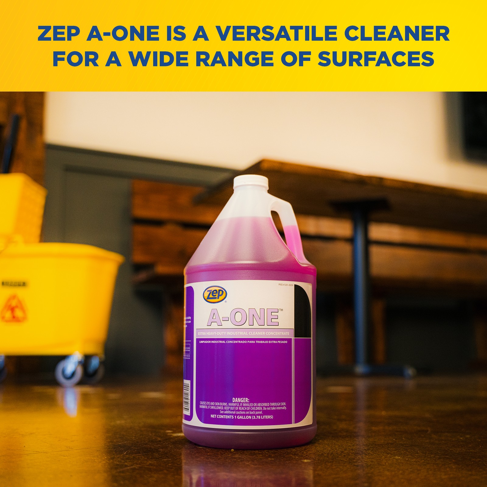 Zep A-One Extra Heavy-Duty Industrial Cleaner Concentrate – 1 Gallon