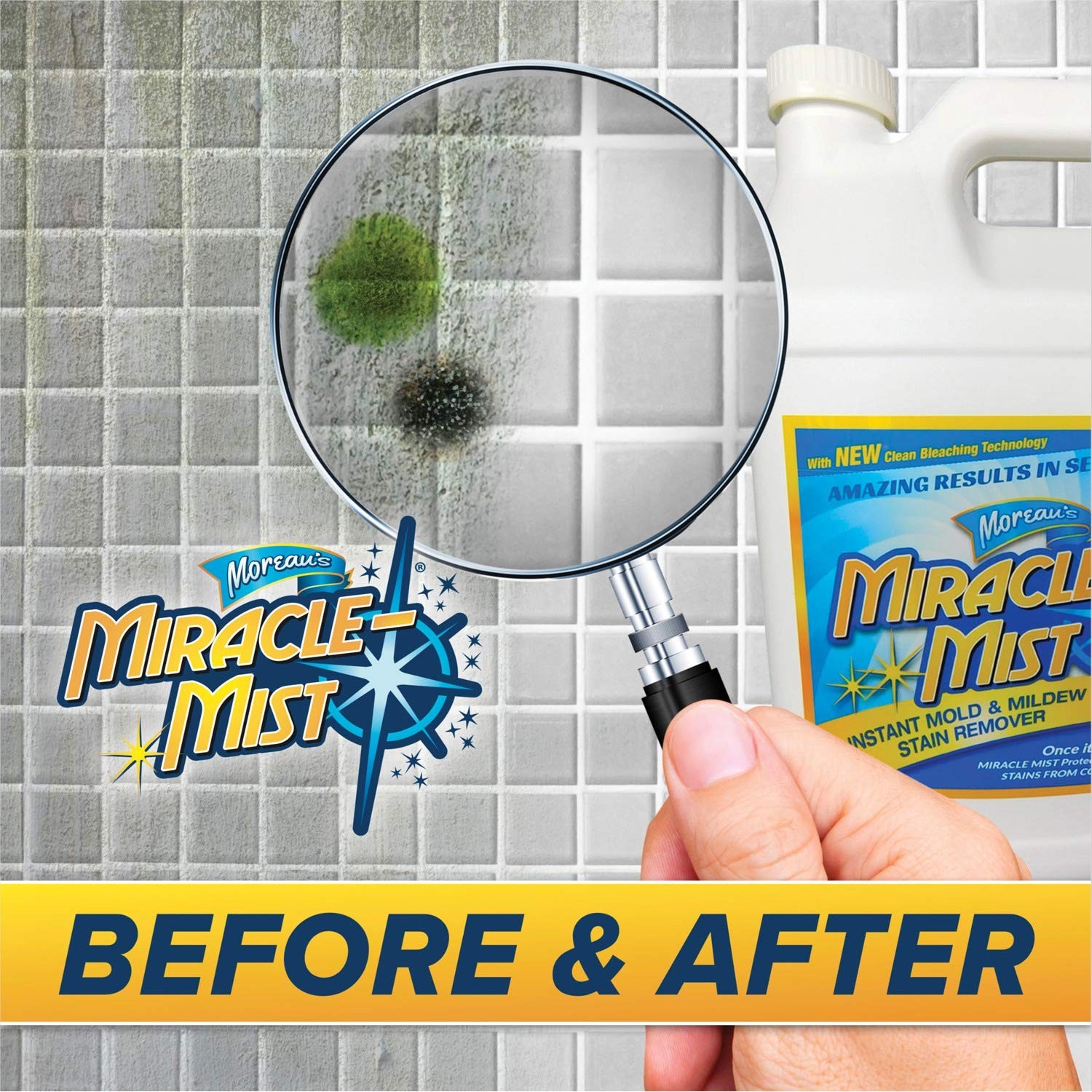 MiracleMist MMIC-4 Instant Mold and Mildew Stain Remover (32-Ounce Spray Bottle)