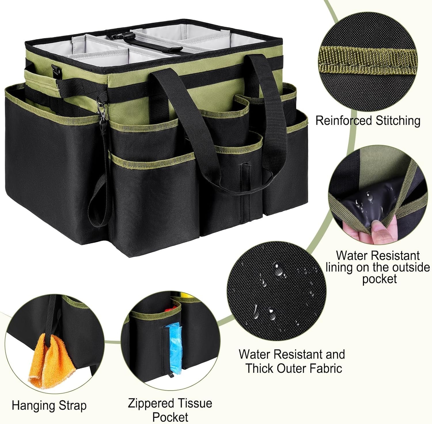 Water-Resistant Large Rolling Cleaning Bag with Ergonomic Trolley & Modern Style