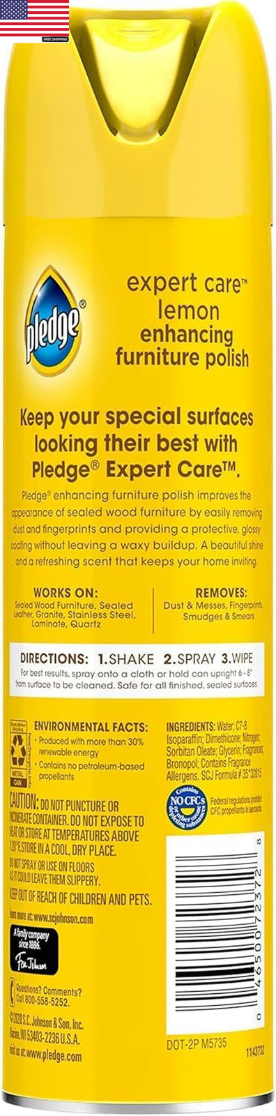 Pledge Enhancing Polish Spray, Wood Furniture & Stainless Steel Polish, Remove D