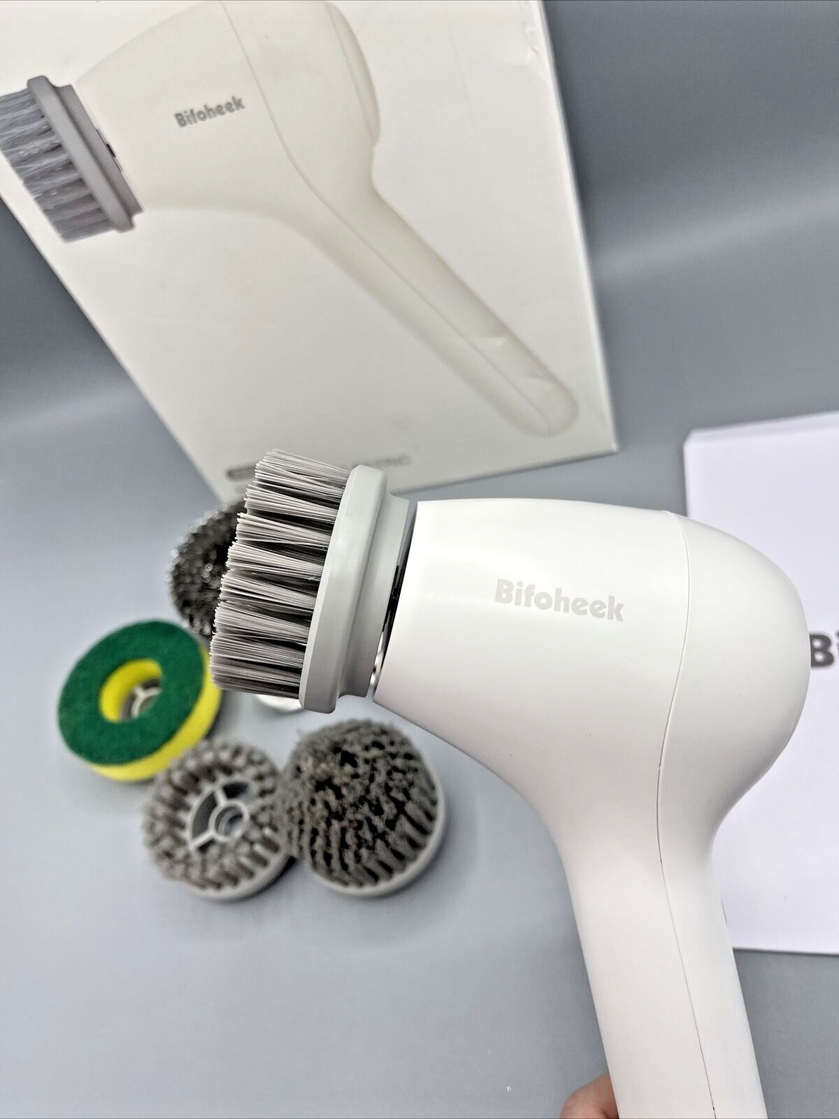 Bifoheek Rechargeable Electric Spin Scrubber, Power Cleaning Brush
