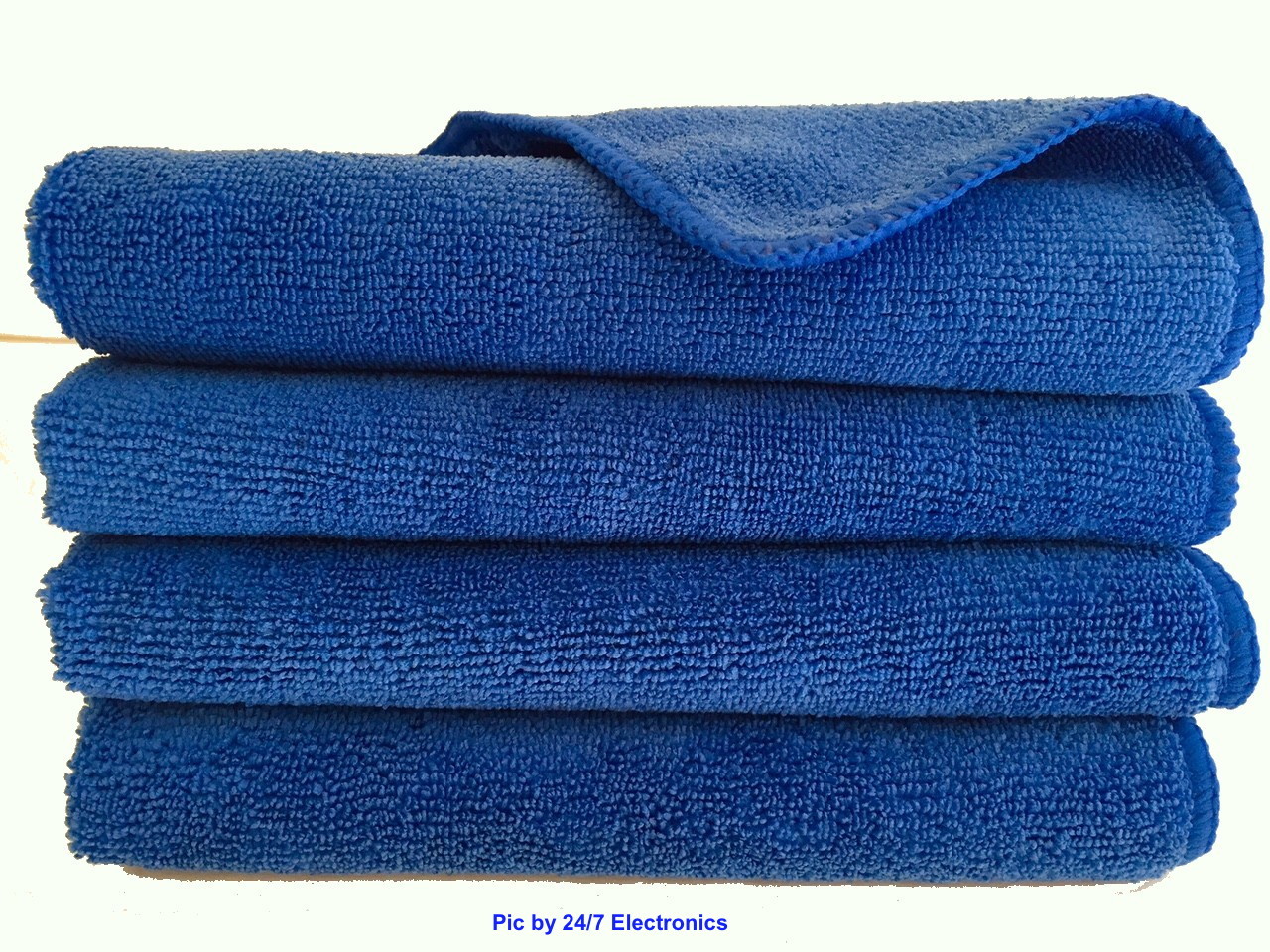 4 ROYAL BLUE MICROFIBER CLEANING WASH CLOTH TOWEL 16″x16″ 40×40 300GSM DARK BLUE