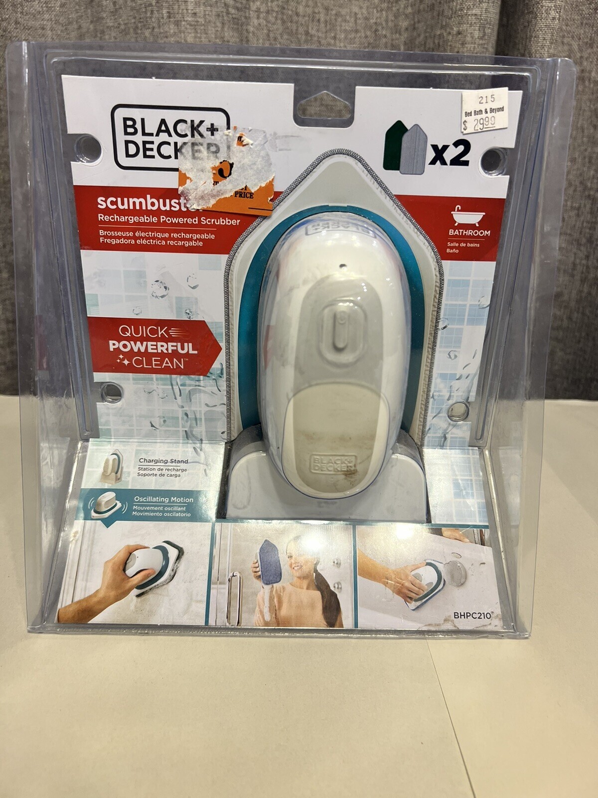 Black + Decker Scumbuster Pro Rechargeable Powered Scrubber BHPC210 New