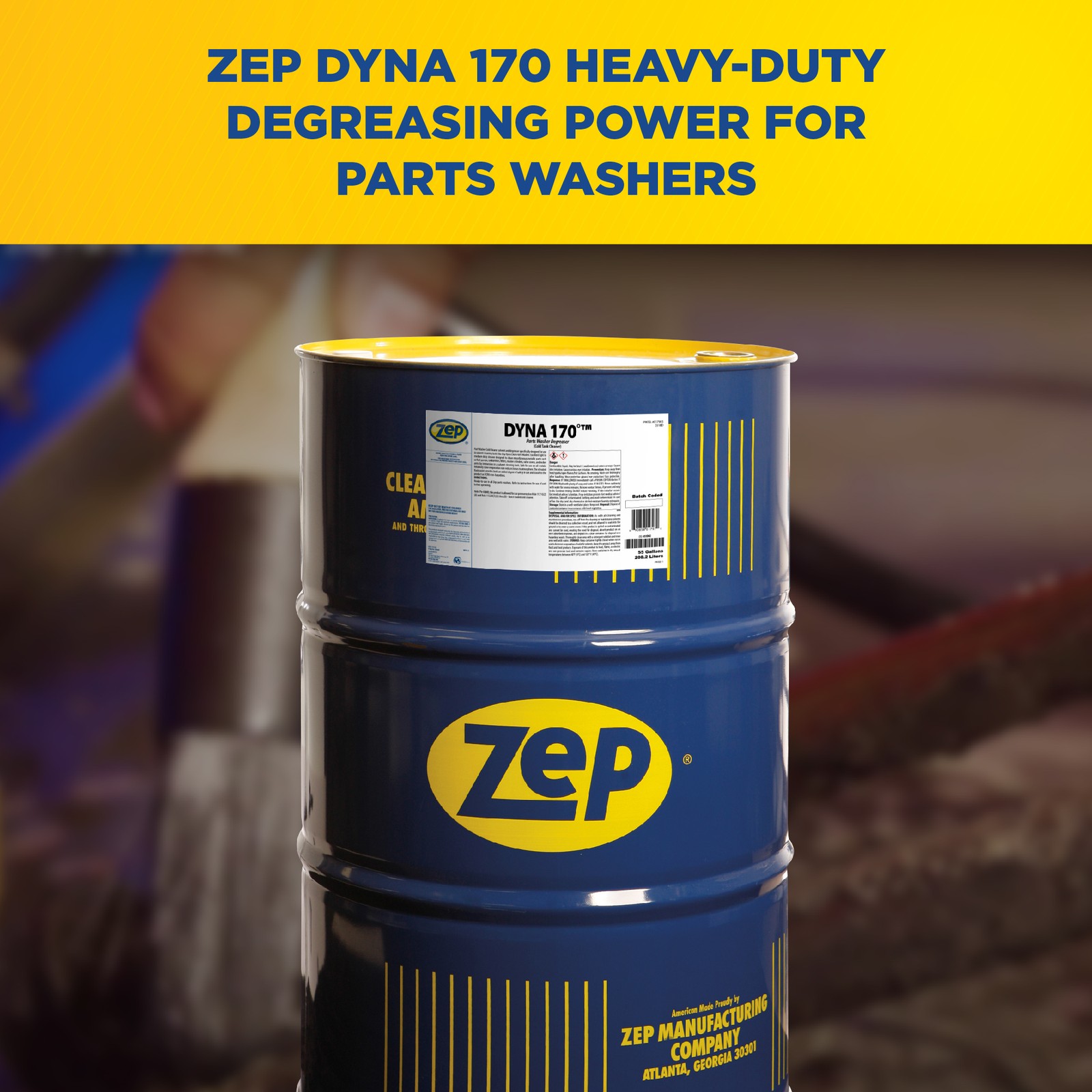 Zep Dyna 170 Parts Washer Degreaser – 55 Gallon (Drum) 17985 – Cold Tank Cleaner