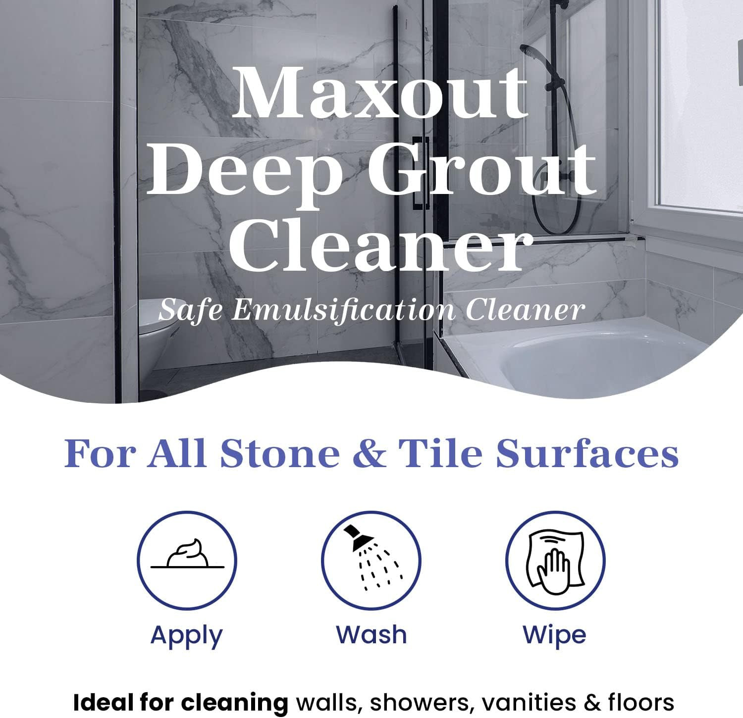 Maxout Deep Grout Cleaner, Powerful Tile and Floor Cleaning Liquid, Ready to Use