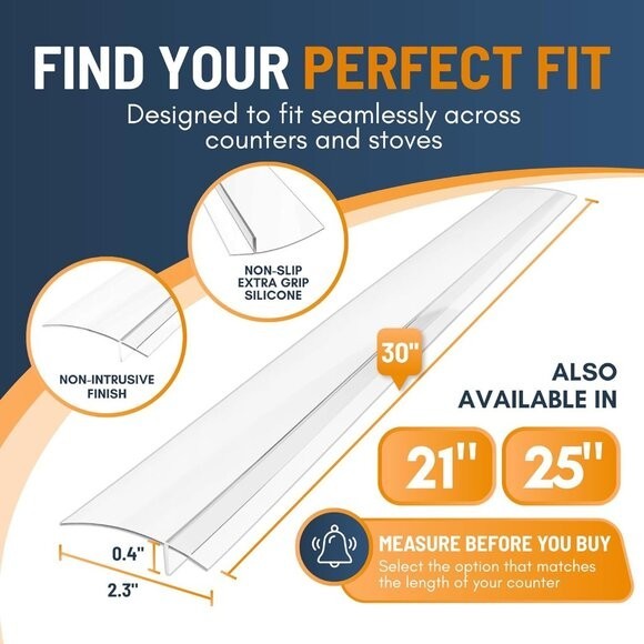 Linda’s Essentials Silicone Stove Gap Covers (2 Pack), Heat Resistant Oven Gap