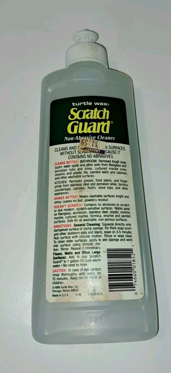 turtle wax SCRATCH GUARD Bath & Kitchen Cleaner VINTAGE 1987 Non Abrasive RARE