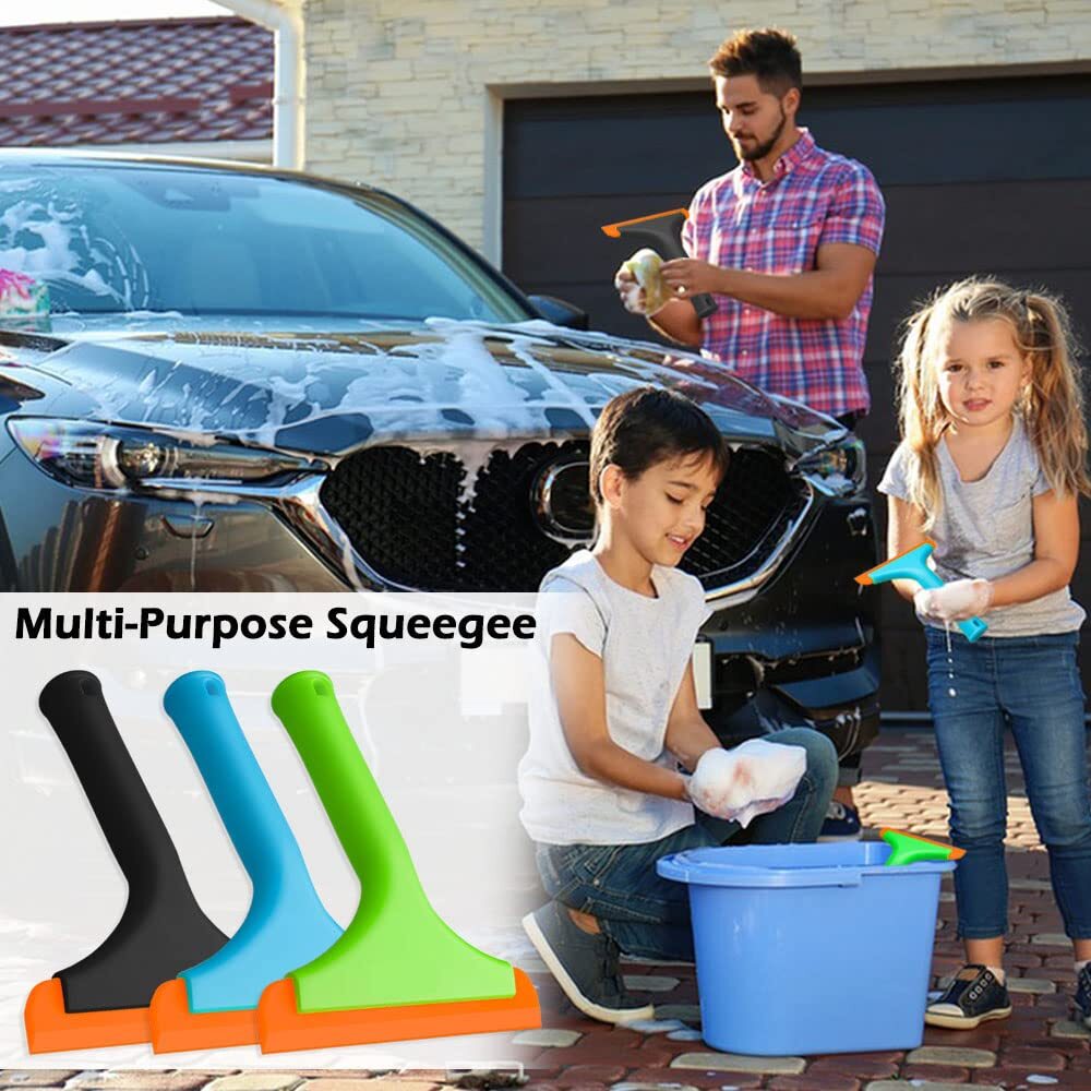 3 Pcs Flexible Silicone Squeegee 5.9 Blade Window Squeegee Shower Squeegee For