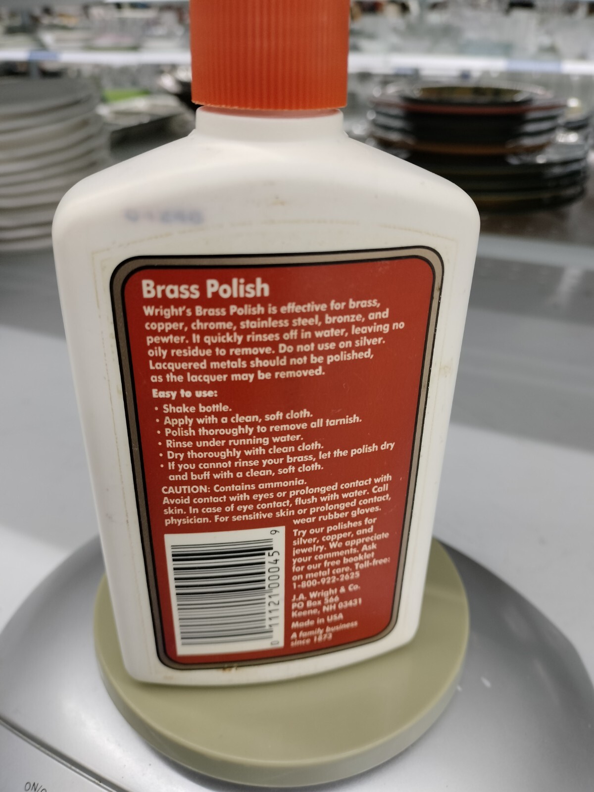 Wright’s Brass Polish 8oz Discontinued Item Full/Nearly Full