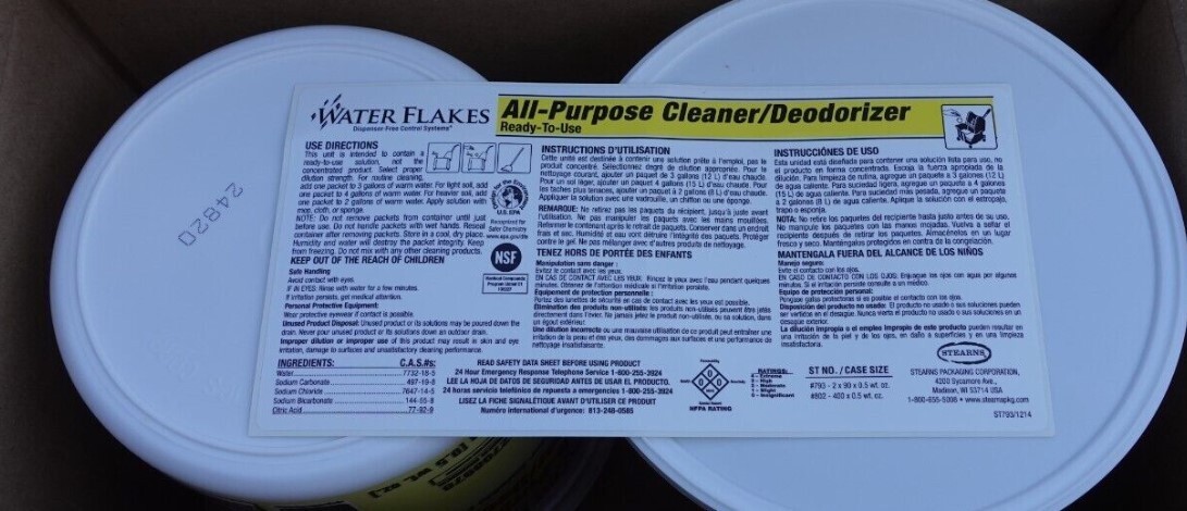Water Flakes All Purpose Cleaner/Deodorizer #27008978 [0.5 wt.oz] New Case of 2