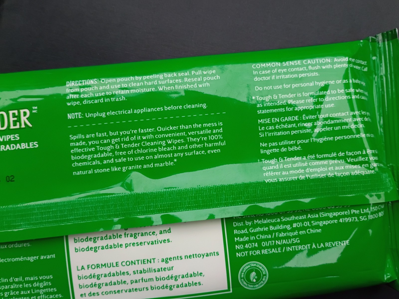 Melaleuca Ecosense Tough Tender All Purpose Cleaner 12x Concentrate 8 oz & Wipes
