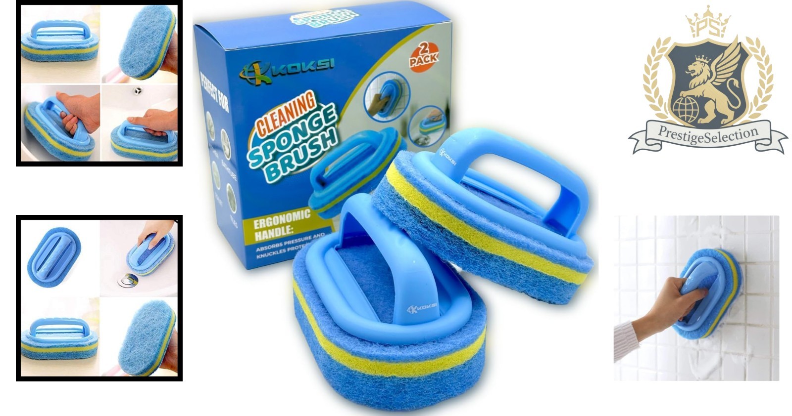 2-Piece Bathroom and Kitchen Scrubbing Brush Set – Gentle Yet Tough on Grime