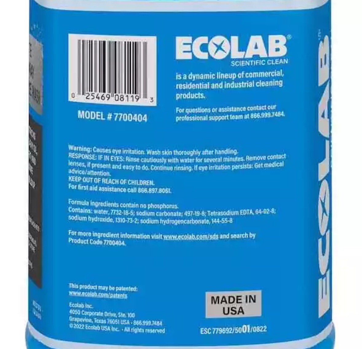 ECOLAB 1 Gal. Outdoor Pressure Wash Concrete Driveway Concentrated Cleaner