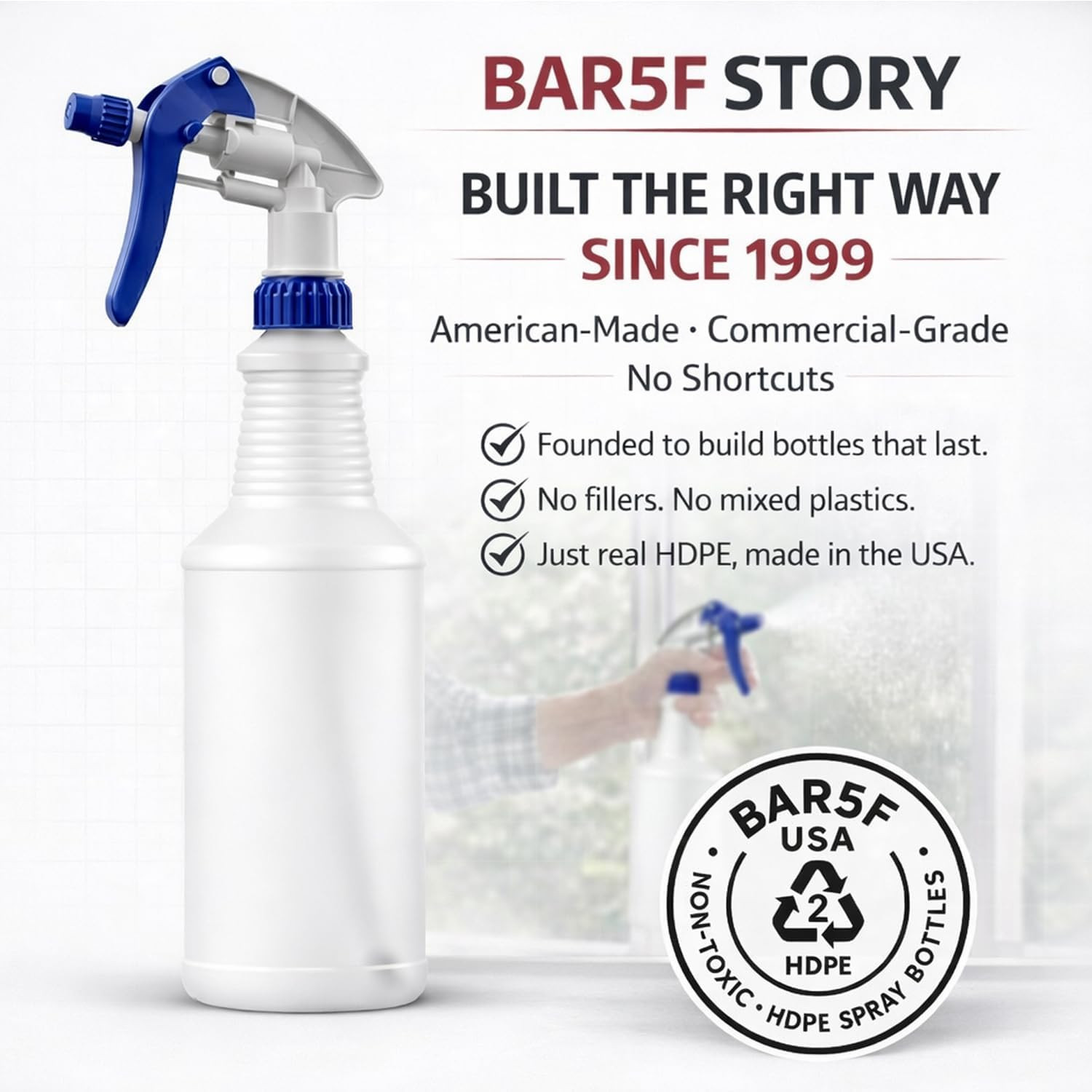 Professional Sprayer 24-Ounce – 20 Foot Spray, Bleach Resistant, Adjustable Nozz