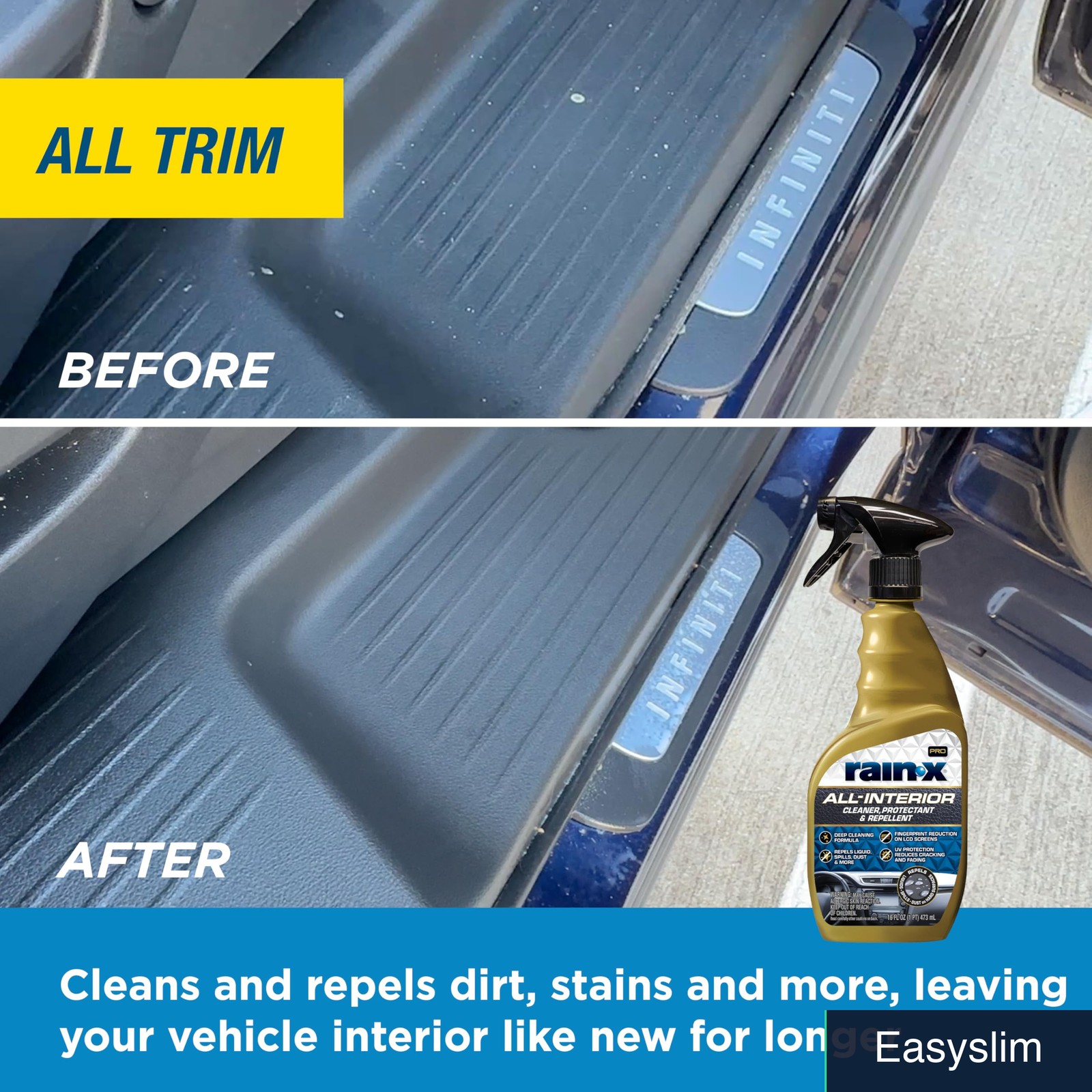 Car Interior Cleaner Protectant UV Protection Non-Greasy Liquid 16oz