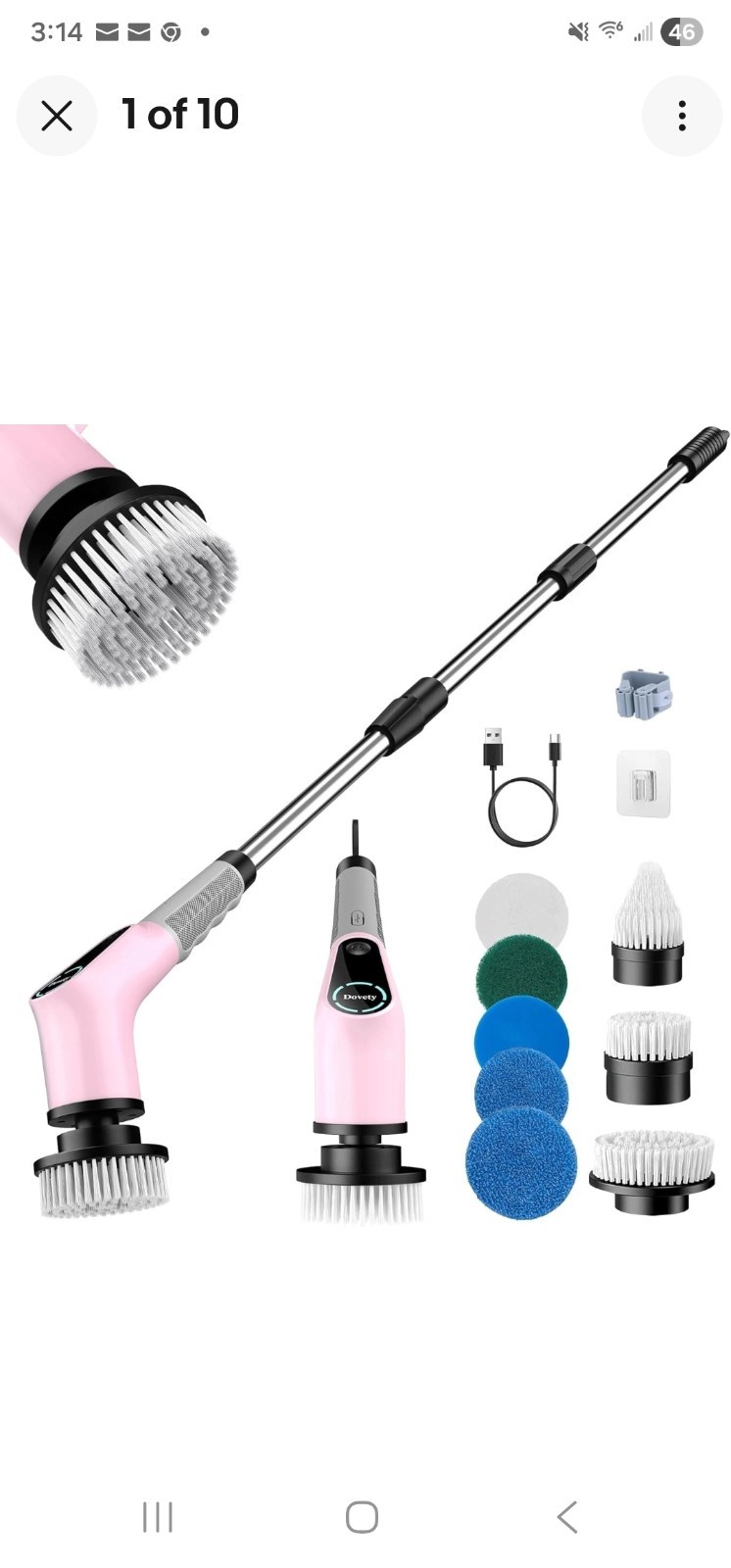 Dovety 9 In 1 Electric Spin Scrubber Cordless Cleaning Brush Scrubber CB-02
