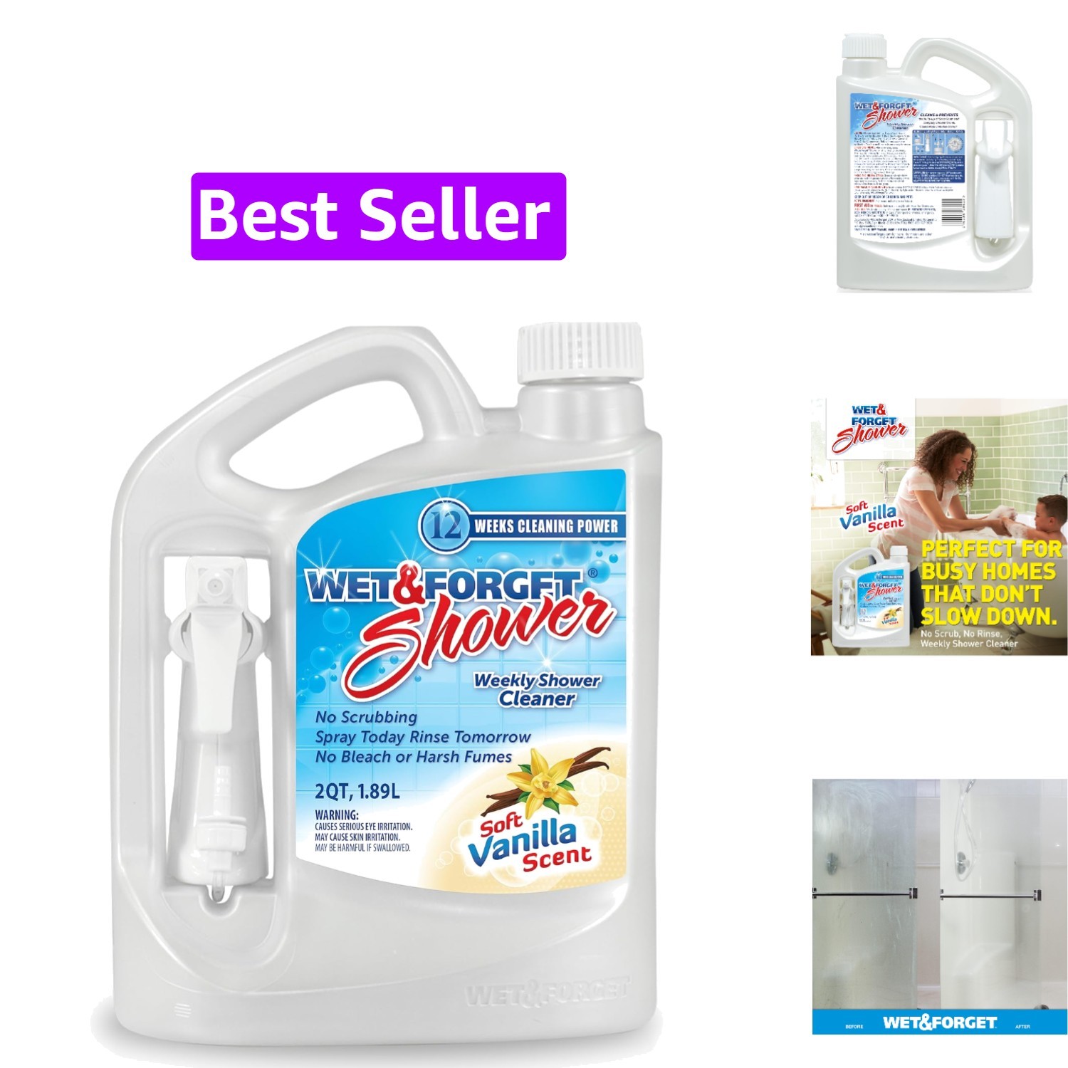 Shower Cleaner Weekly Application Requires No Scrubbing, Bleach-Free Formula,…
