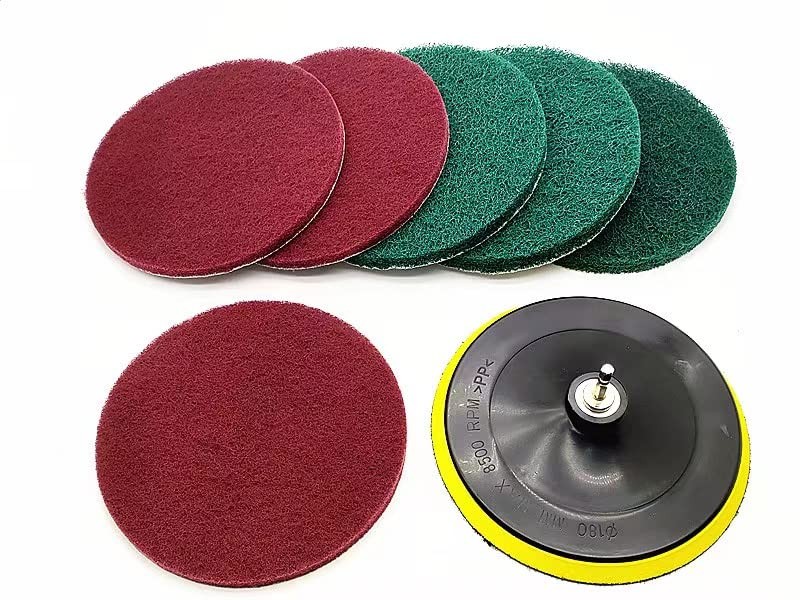 Super Large Size 7 Inch Drill Powered Brush Tile Scrubber Scouring Pads Clean…