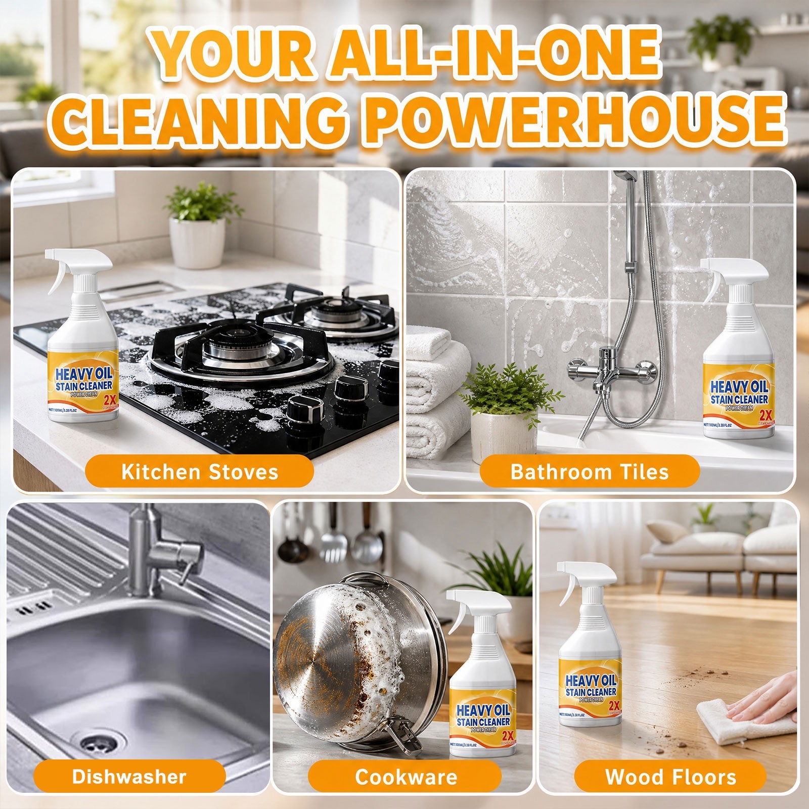 Tiktrove Grease Cleaner – Heavy Duty Degreaser for Oven Stove & Kitchen