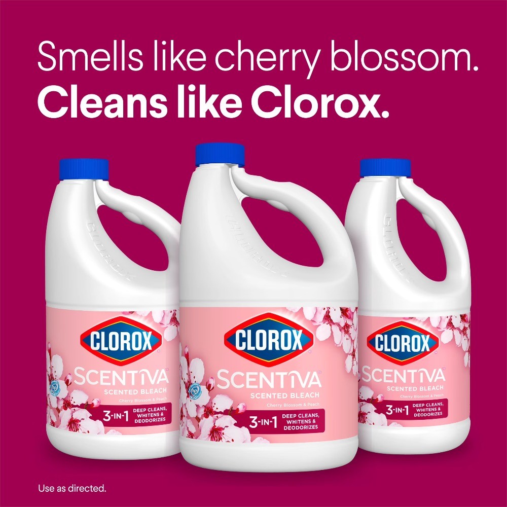 Clorox Scentiva Scented Bleach, Cherry Blossom and Peach, 81 Fluid Ounces