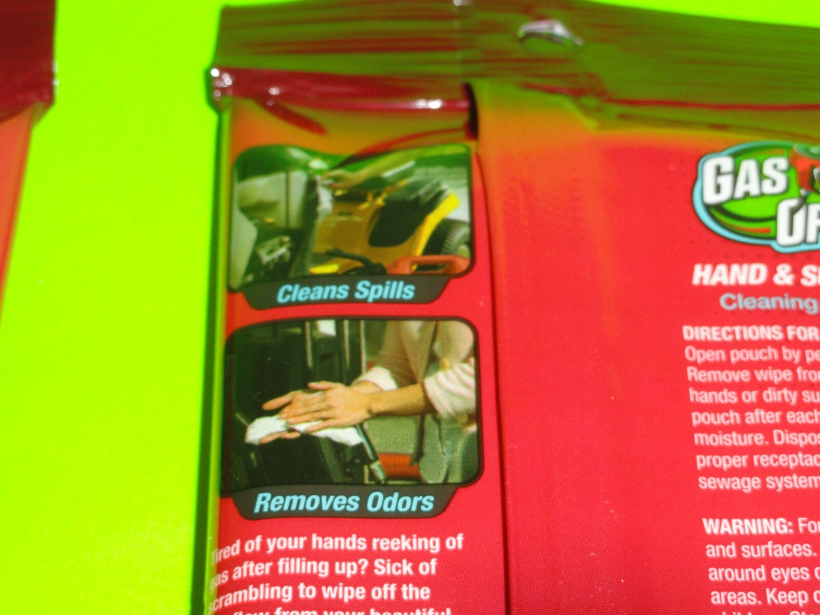 11x 15 Pk= 165 Briggs & Stratton Gas Off Hand/Surface Cleaning Wipes Linen Scent