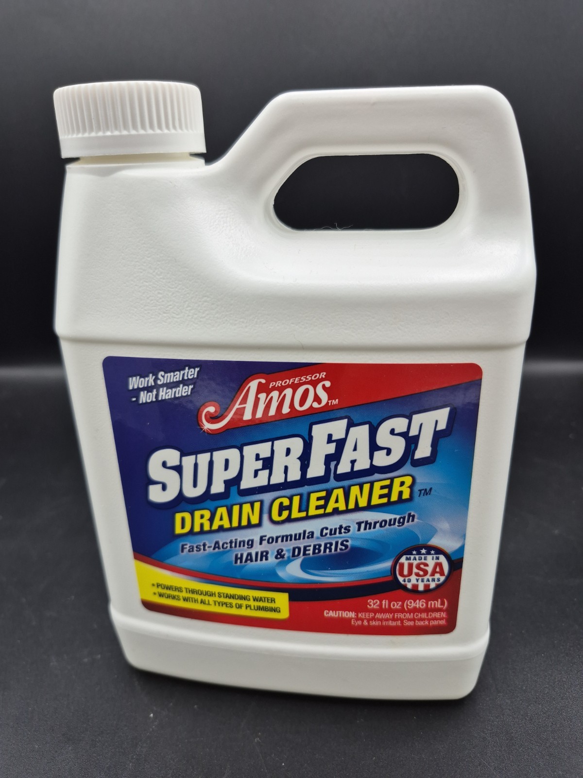 Professor Amos Super Fast Drain Cleaner w/ Accelerated Formula 32 oz-NEW