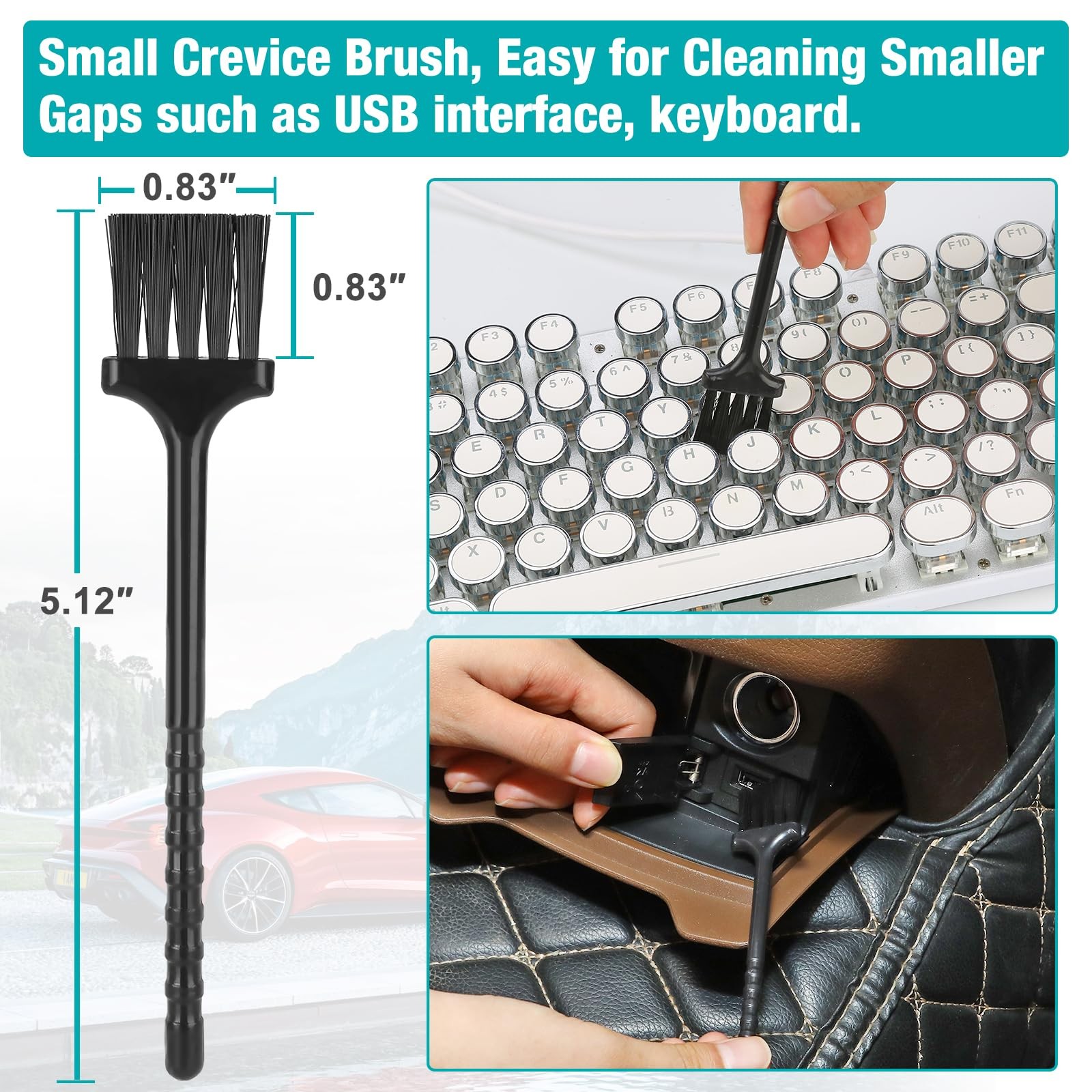 Car Interior Duster Detailing Cleaning Gel Brushes Kit,