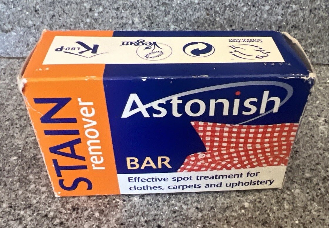 Astonish Stain Remover Bar Clothes Carpet Upholstery Pre Laundry Fabric 75g.