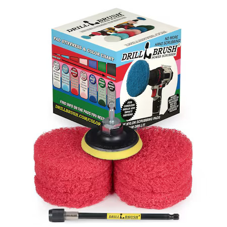 DRILLBRUSH P4-6R-3V-5X-QC-DB Drill Scrubber – Drill Brush Power Scrubber Pads –