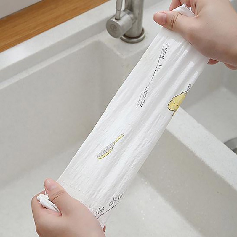 50Pcs/Roll From Reusable Lazy Rags Bamboo Towels Wet And Dry For KitchN8