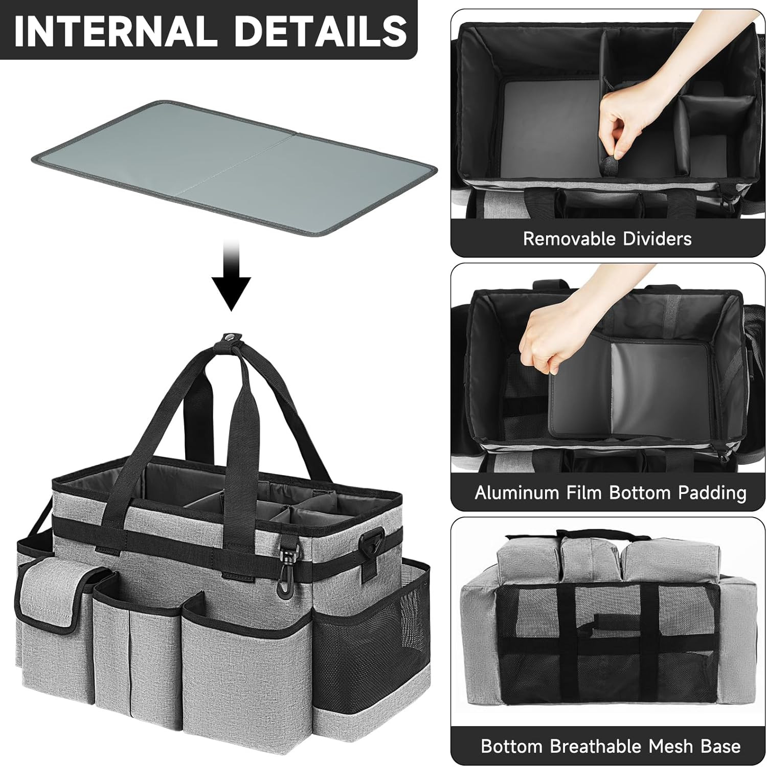 Cleaning Caddy,Cleaning Bag for Housekeepers,Cleaning Supplies Organizer with Ha