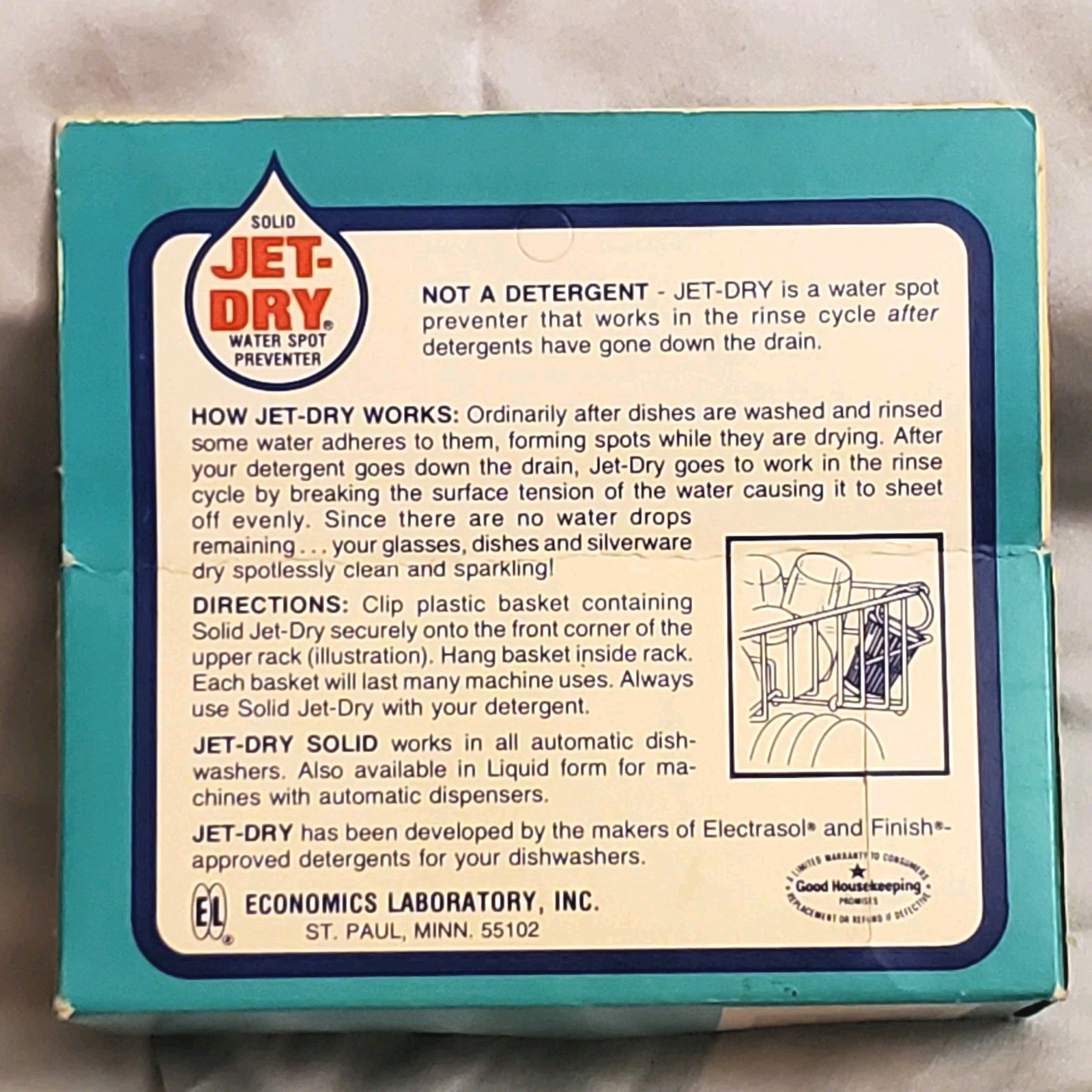 Vintage Jet-Dry Solid Water Spot Preventer 3 PK For Dishwasher NEW NOS SEALED