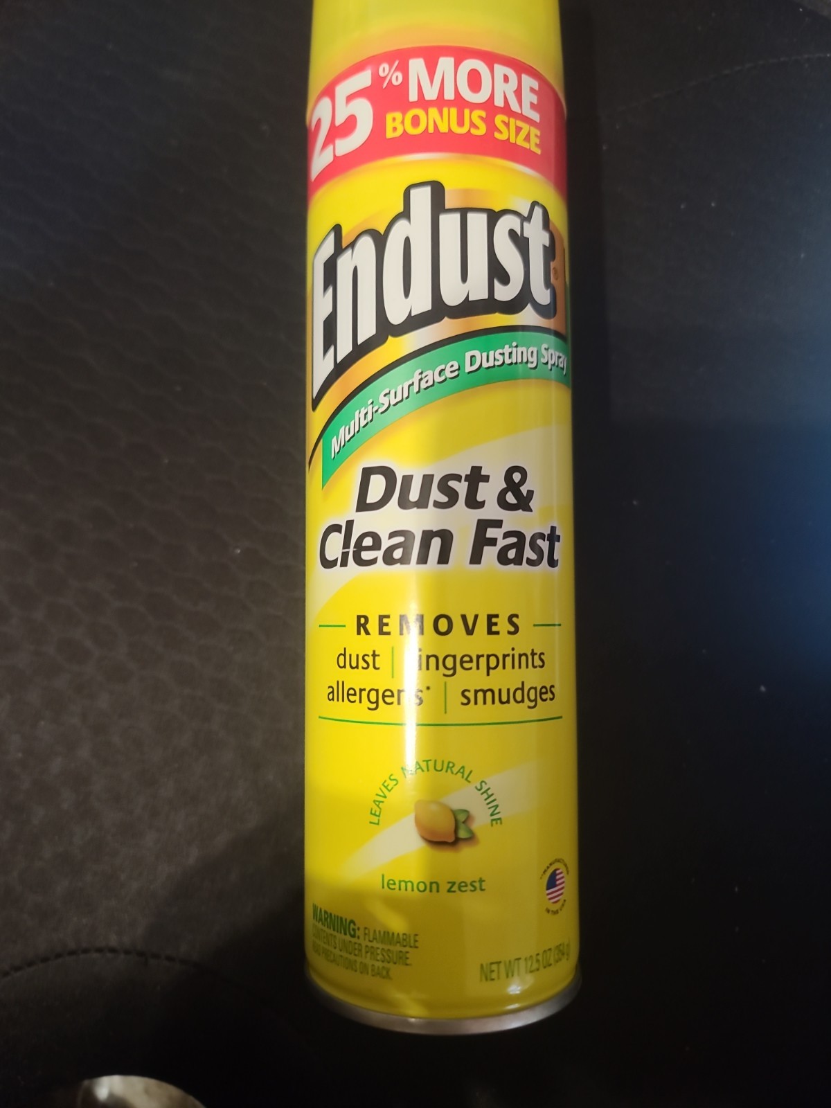 Endust® Multi-Surface Dusting and Cleaning Spray, Lemon Zest, Aerosol, 12.5 oz.