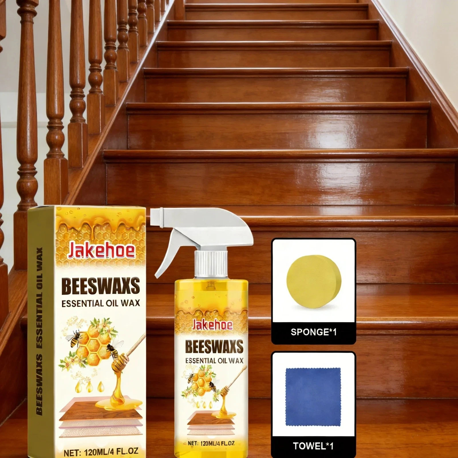 Beeswax Spray Essential Oil Wax,Multi-Purpose Furniture Polish,Wood Care Spray
