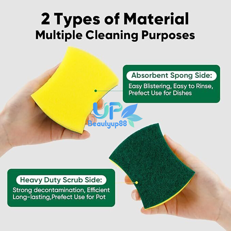 LOT 6~72Pcs Heavy Duty Scrub Sponges Washing Dishes Cleaning Kitchen Dish Sponge