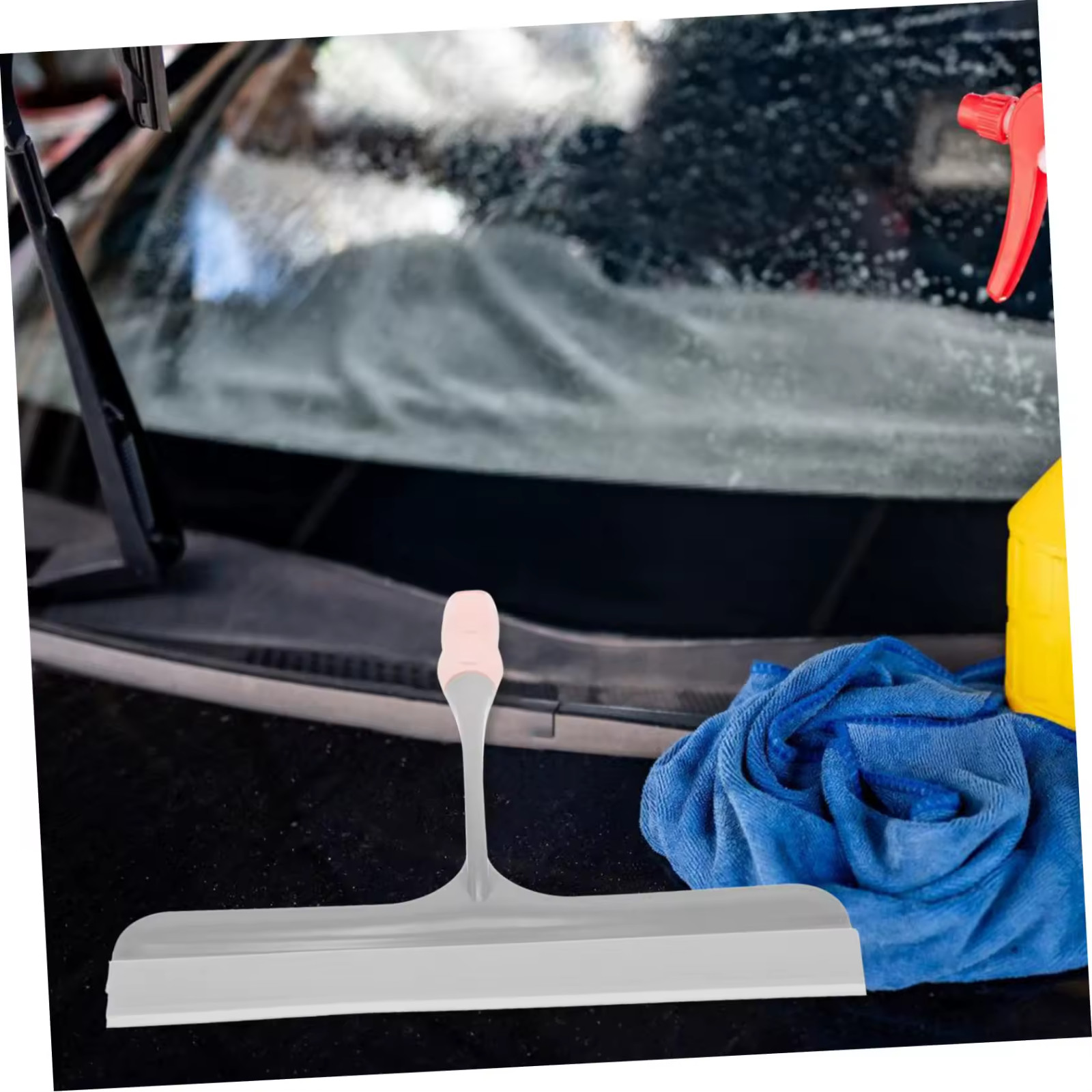 Silicone Scraper Wiper for Window Glass, Shower Doors Countertops & Car Cleaning