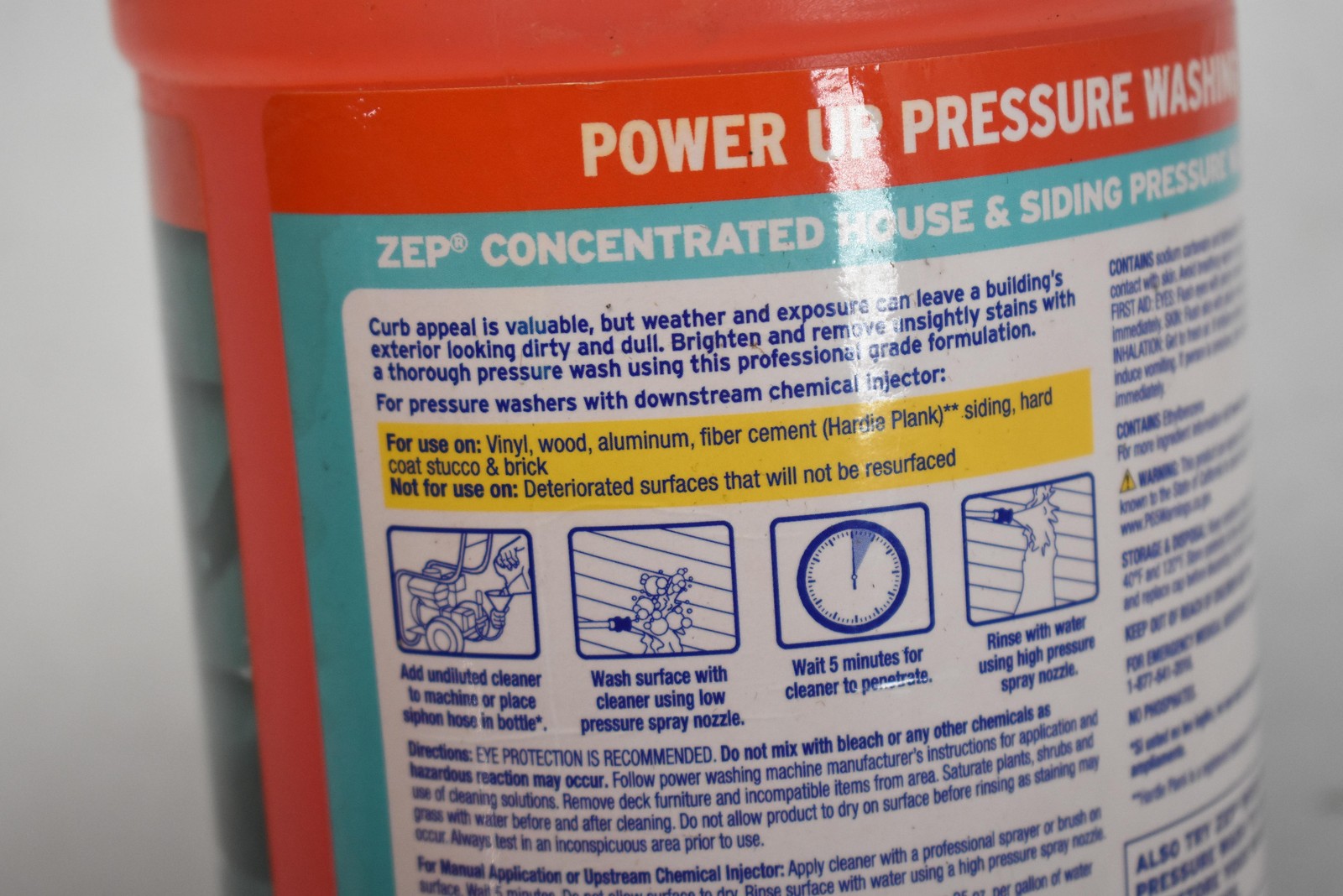 Zep House Siding Pressure Wash Cleaner Concentrate 2 QT Removes Dirt