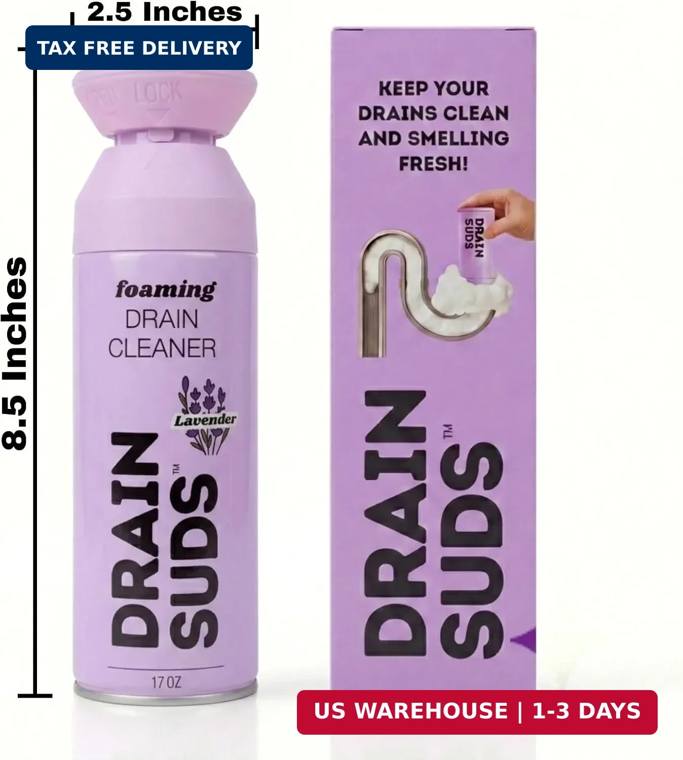 SonicPower Foaming Drain Cleaner, Foam Sink Cleaner and Deodorizer, Drain Clog R