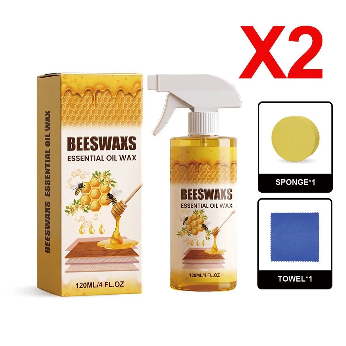 Beeswax Spray Essential Oil Wax,Multi-Purpose Furniture Polish,Wood Care Spray