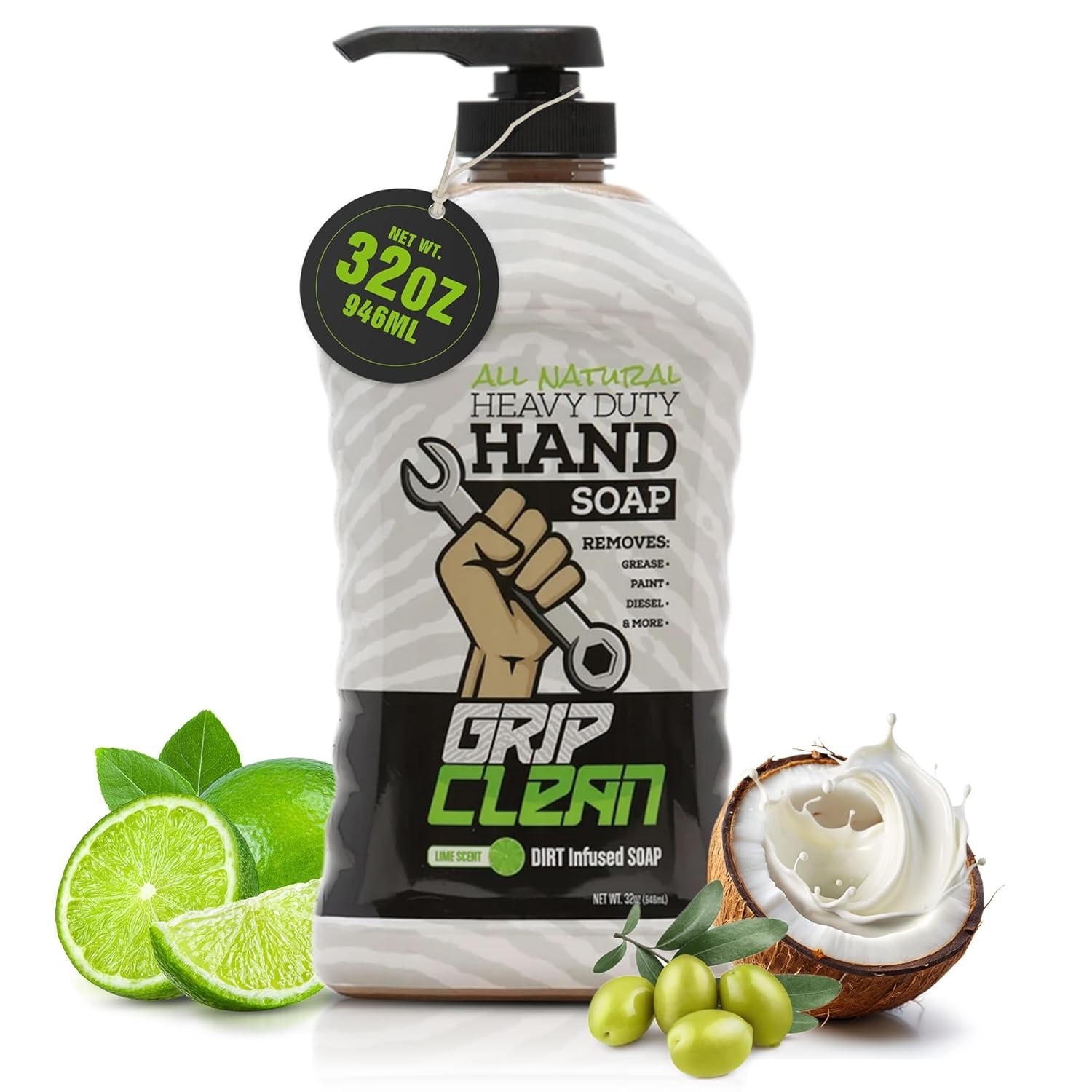 Natural Pumice & Clay Hand Cleaner – 32oz for Automotive and Industrial Use