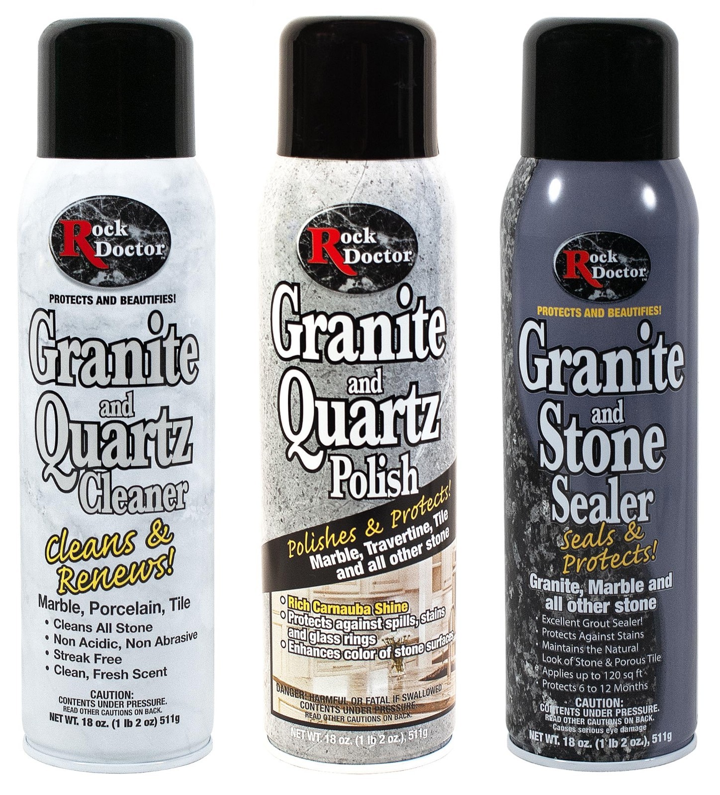 Granite & Quartz Care Kit – 3 Piece Stone Maintenance Combo for Marble, Tile, Tr