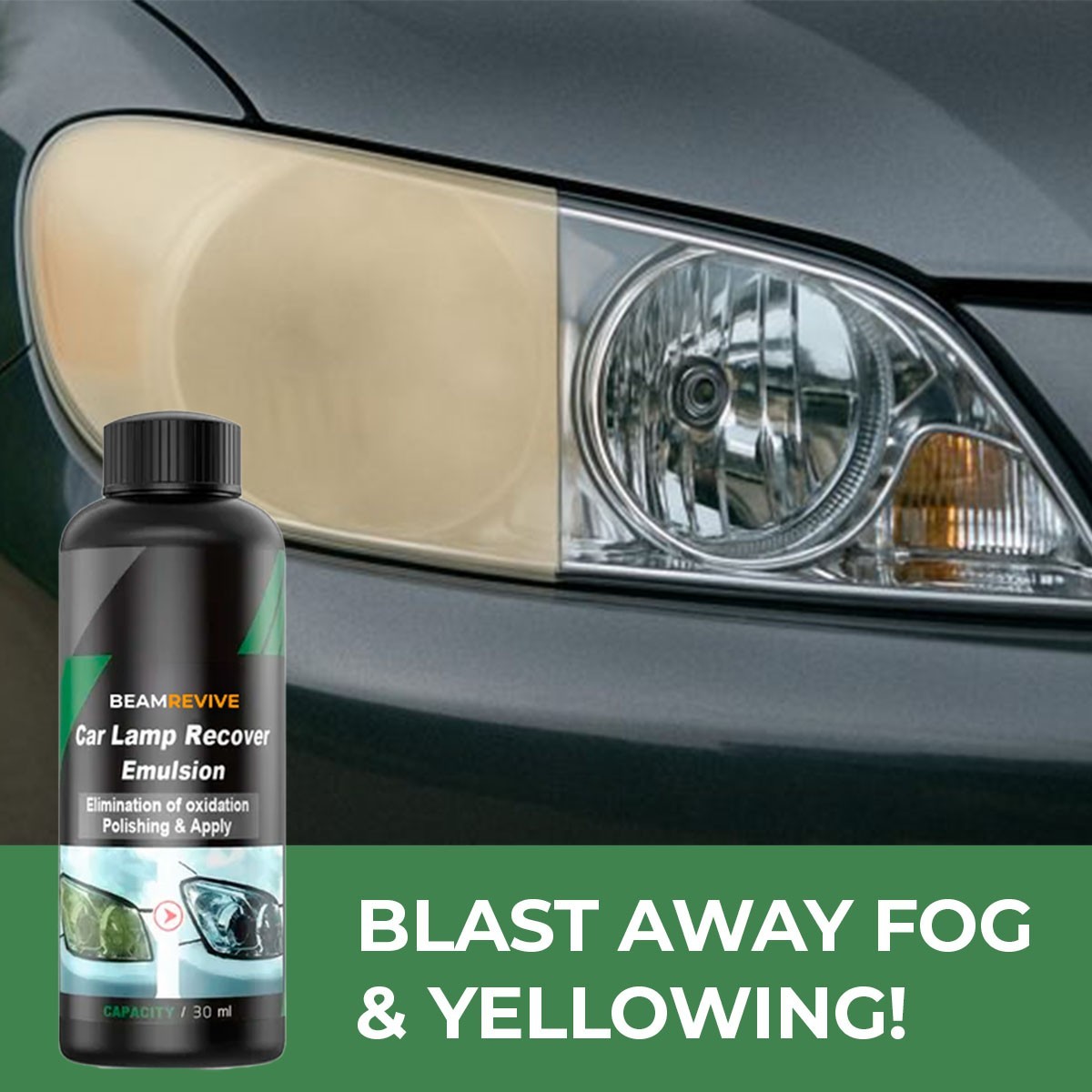 BeamRevive Car Lamp Cleaning & Polishing Solution – No-Sand Lens Care for Foggy