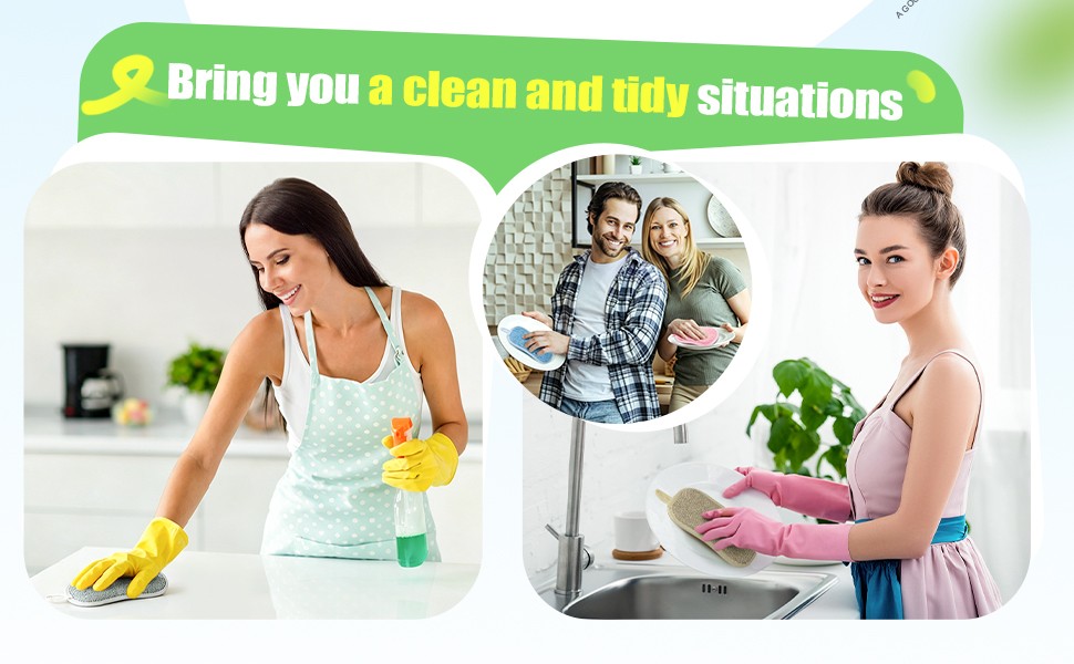 10 Pieces Multipose Kitchen Scrub Spons, Non-Scratch Microfiber