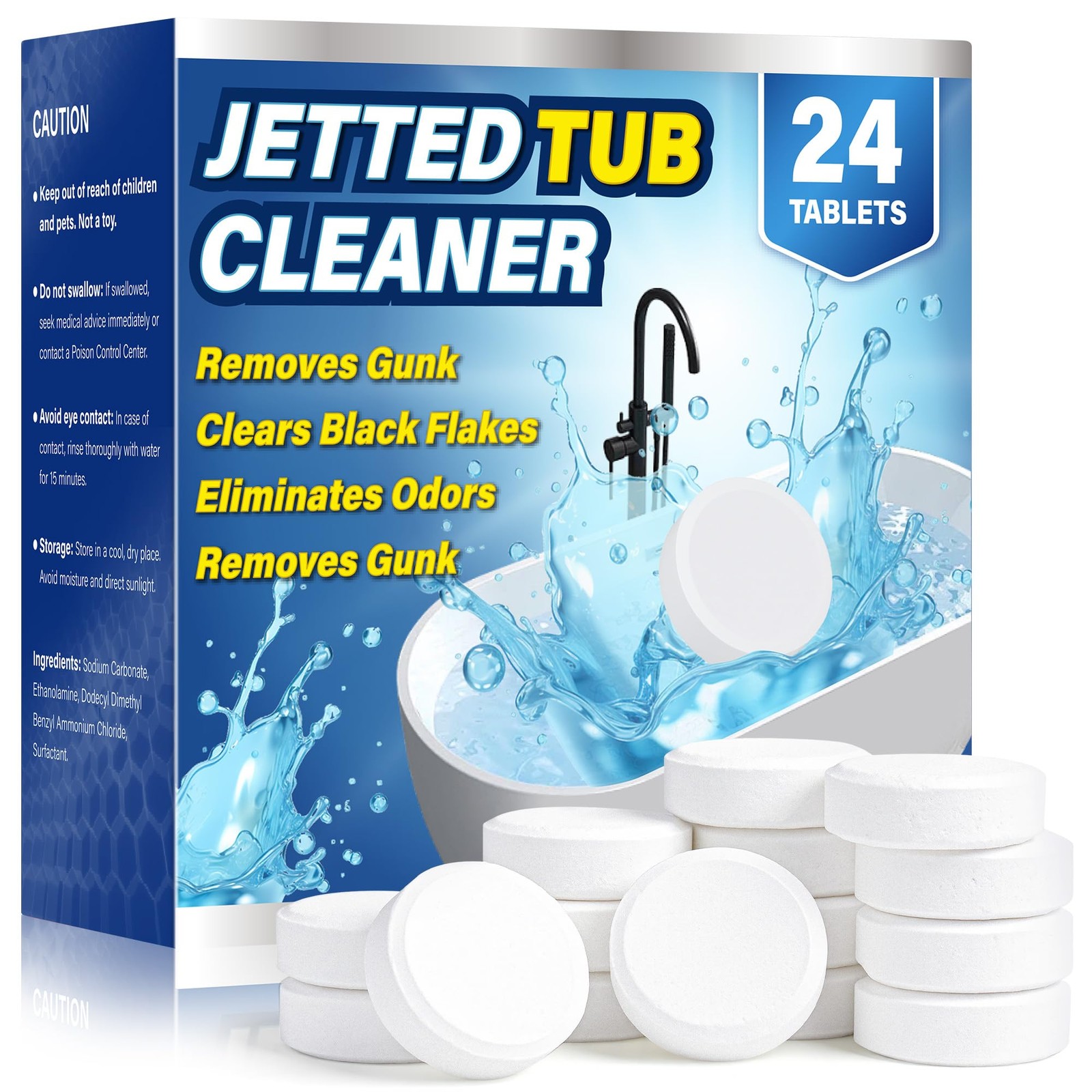 Jetted Tub Cleaner (24 Count) – Effective Whirlpool & Hot Tub System Flush – …