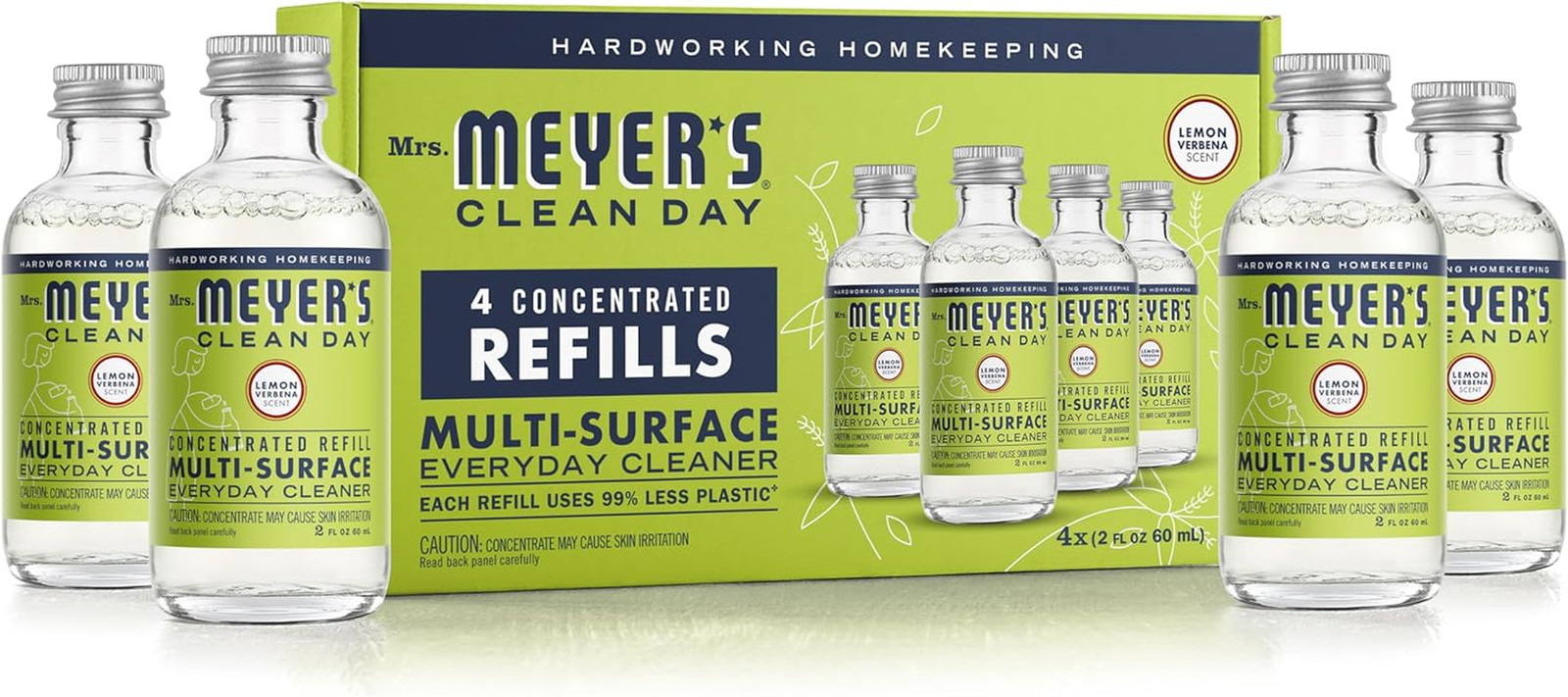 MRS. MEYER’S CLEAN DAY Multi-Surface Everyday Cleaner Concentrated Refills, 4 Co
