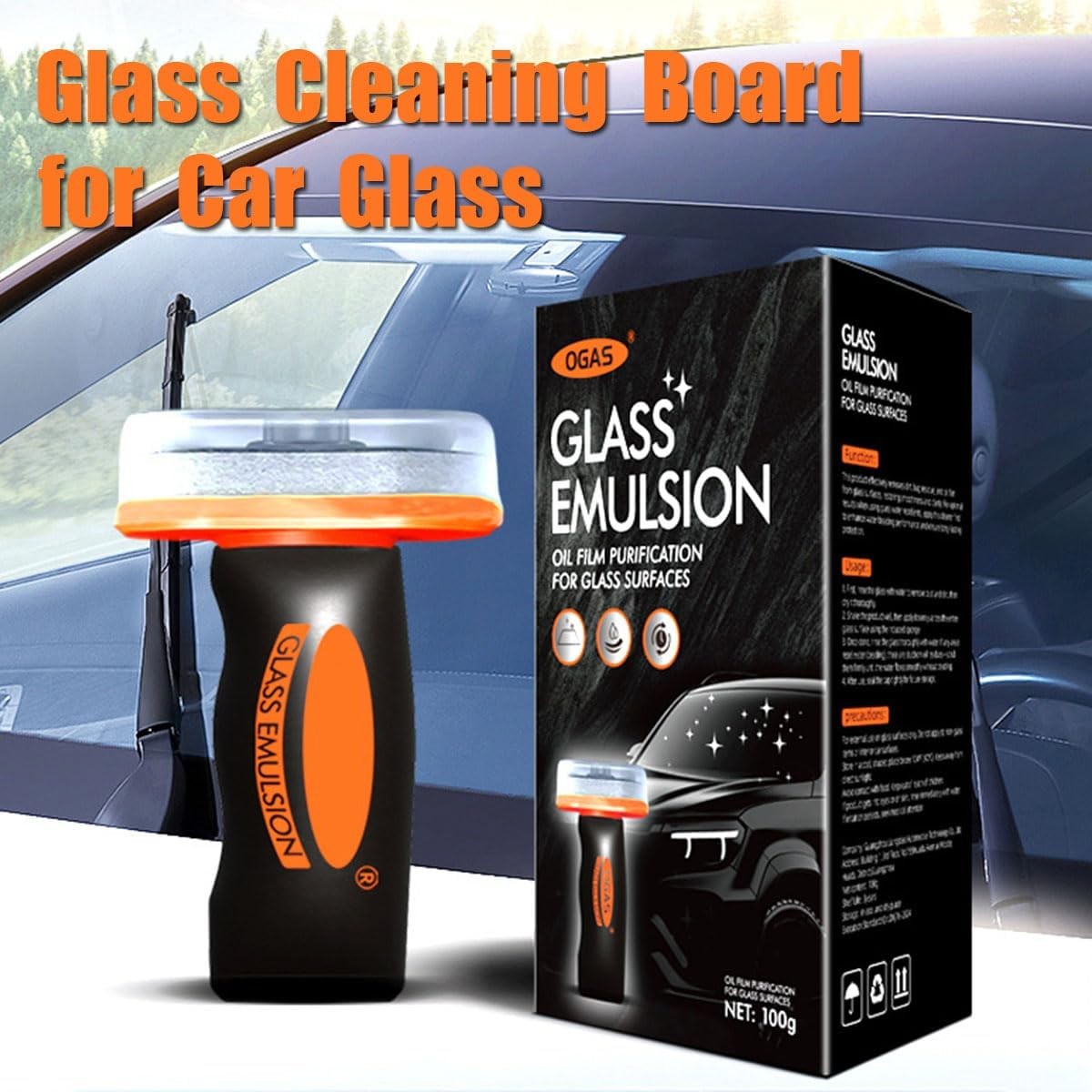 Automotive Car Glass Oil Film Remover Windshield Cleaner Brush,Water Repellent